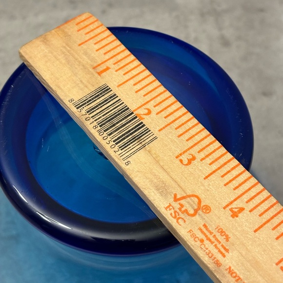 Vintage Mid Century Blenko Blue Glass Center Bowl w/Label - Picture 11 of 12